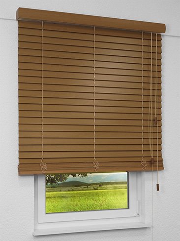 Jalousie Maßanfertigung Holzjalousie Teak-Look TS 20