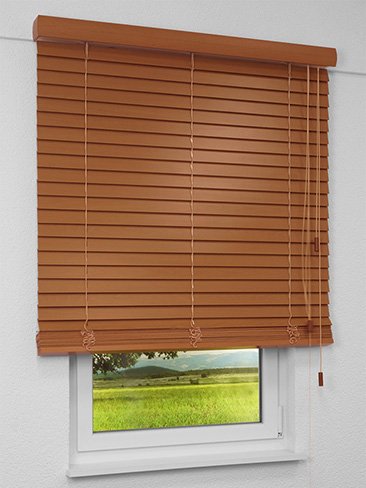 Jalousie Maßanfertigung Holzjalousie Mahagoni-Look TS 23