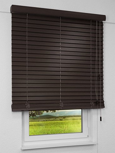 Jalousie Maßanfertigung Holzjalousie Ebenholz-Look TS 27
