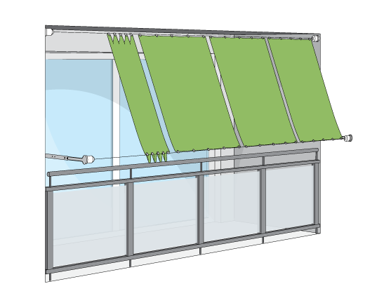 Seilspannmarkisen fr Balkone