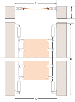 Montage innerhalb der Fensterrahmen - Halterung angewinkelt